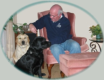 Ed with his buddies Chamois and Pepper